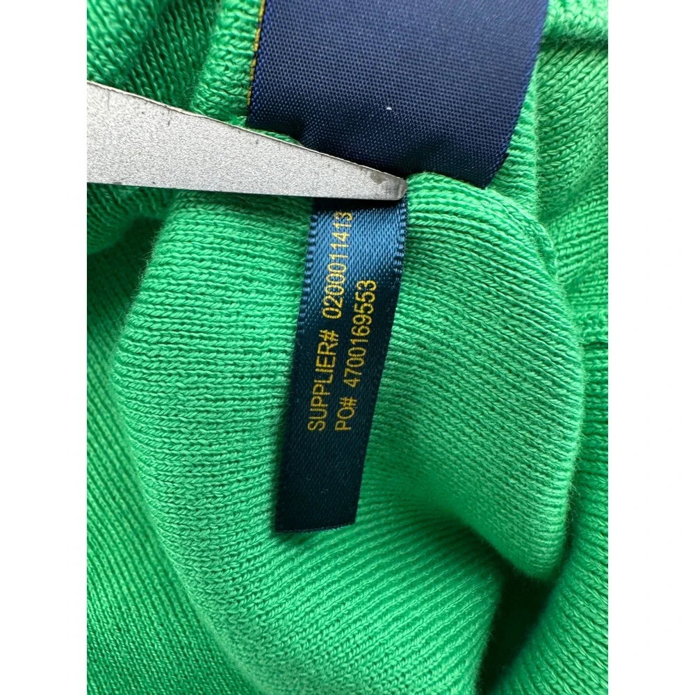 Polo Ralph Lauren Green Pima Cotton V Neck Sweater Vest Mens 2XLT Tall Logo